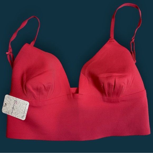 NWT Free People Intimately Sage Longline Neo Bralette in Cayenne Pink. Small 🌺 - Picture 5 of 14